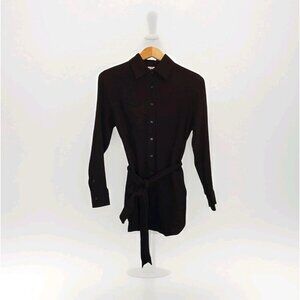 Andie Swim The Corvo Button-Up Cover-Up Shirt Women's XXL Black Cotton Gauze NWT